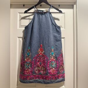 Entro Embroidered Halter Dress Size Large